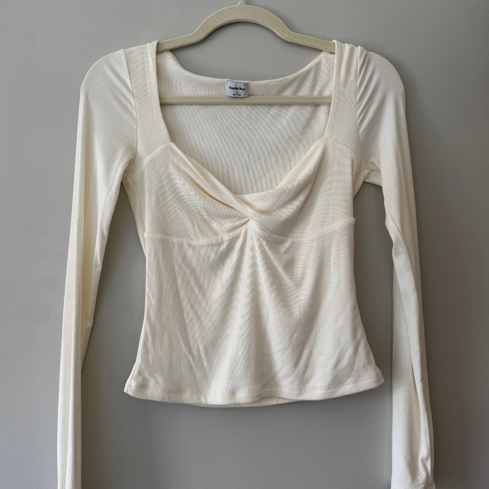 Aritzia, Lula Longsleeve, White, Size: Small